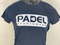 Padel Sport Shirt [Marineblau] atmungsaktiv Damen "Padel Sportswear"