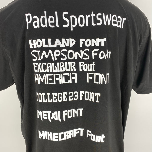 Fonts Personalisatie Padel Sportswear
