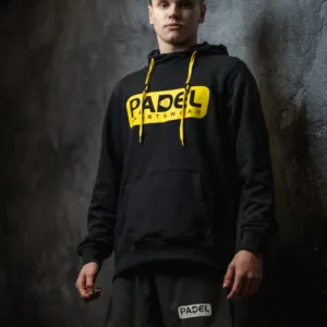Padel Hoodie [zwart / geel] “Padel Sportswear”