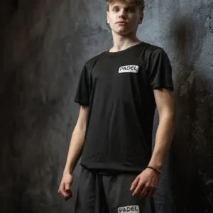 Padel t-shirt 2023 Padel Sportswear ademend Zwart, foto 2
