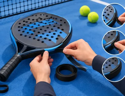 Racketbeschermer correct aanbrengen bij padel